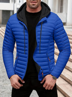 Dielmar - Quilted Hooded Jacket with Front Zip
