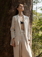 100% Linen Women's Jacket with Back Vent and One Button