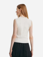 Women's Top with Ruffles Made from Tencel and Wool