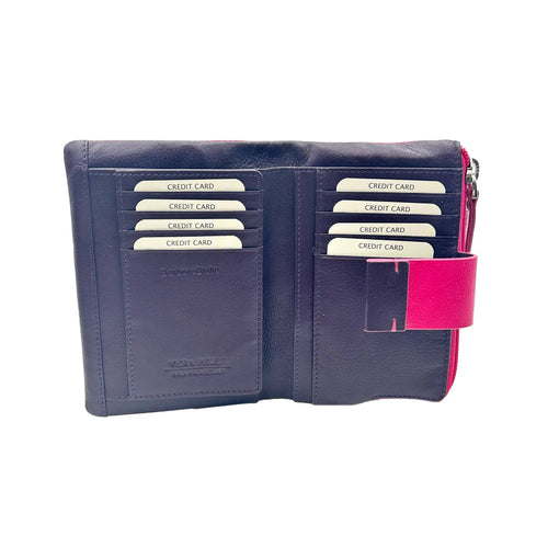 6046 Ladies' Purse Fuchsia/Blue