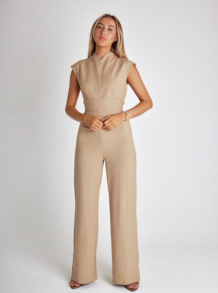 Sleeveless Jumpsuit with Wide Legs