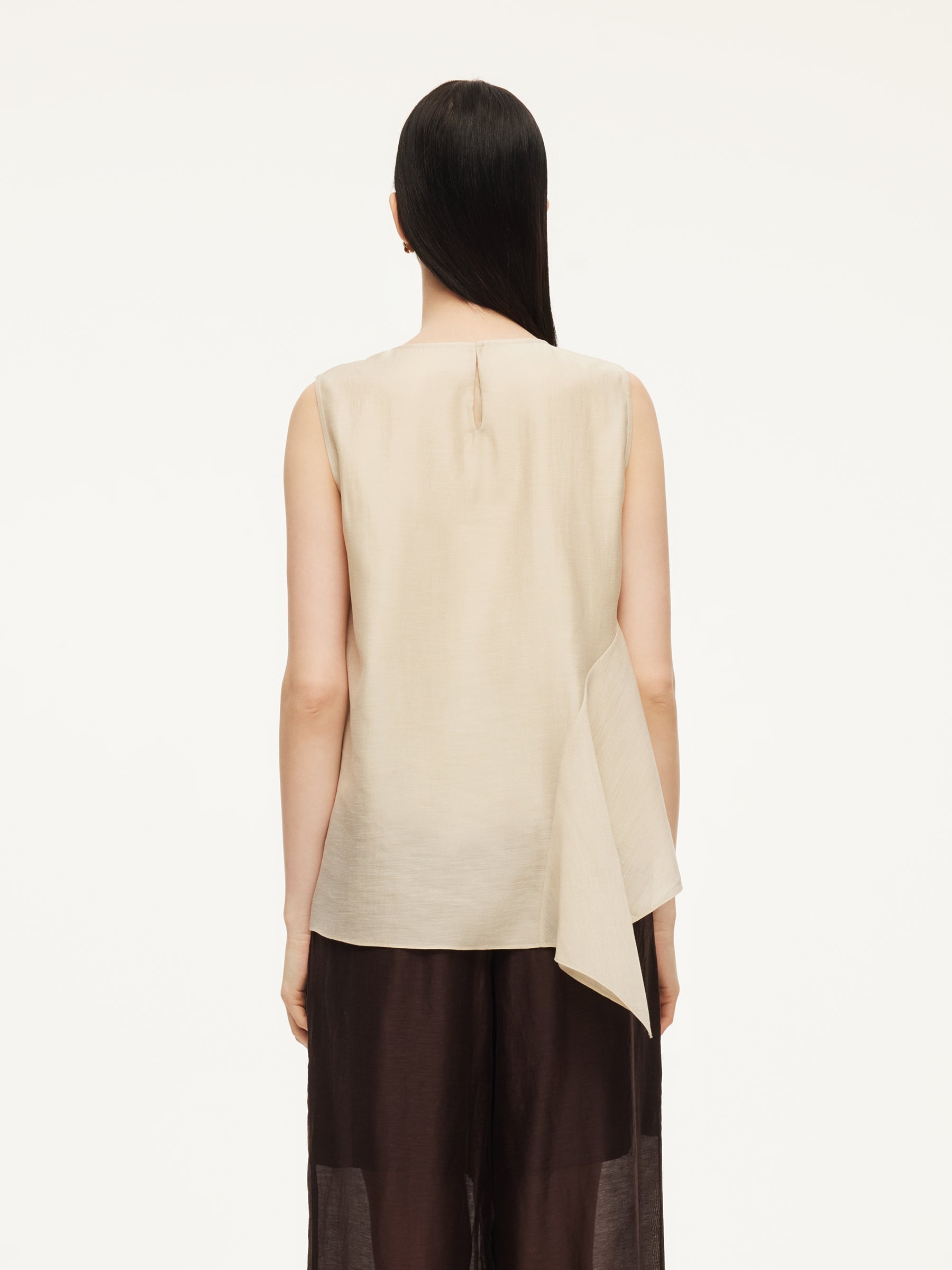 Women's Ruffled Top in Lyocell Blend