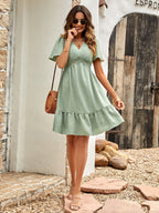 Simple and Chic Dress with V-Neck