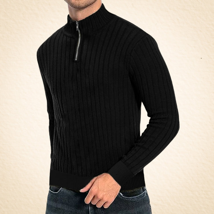 Zacheo – Casual Roll Neck Jumper with Zip