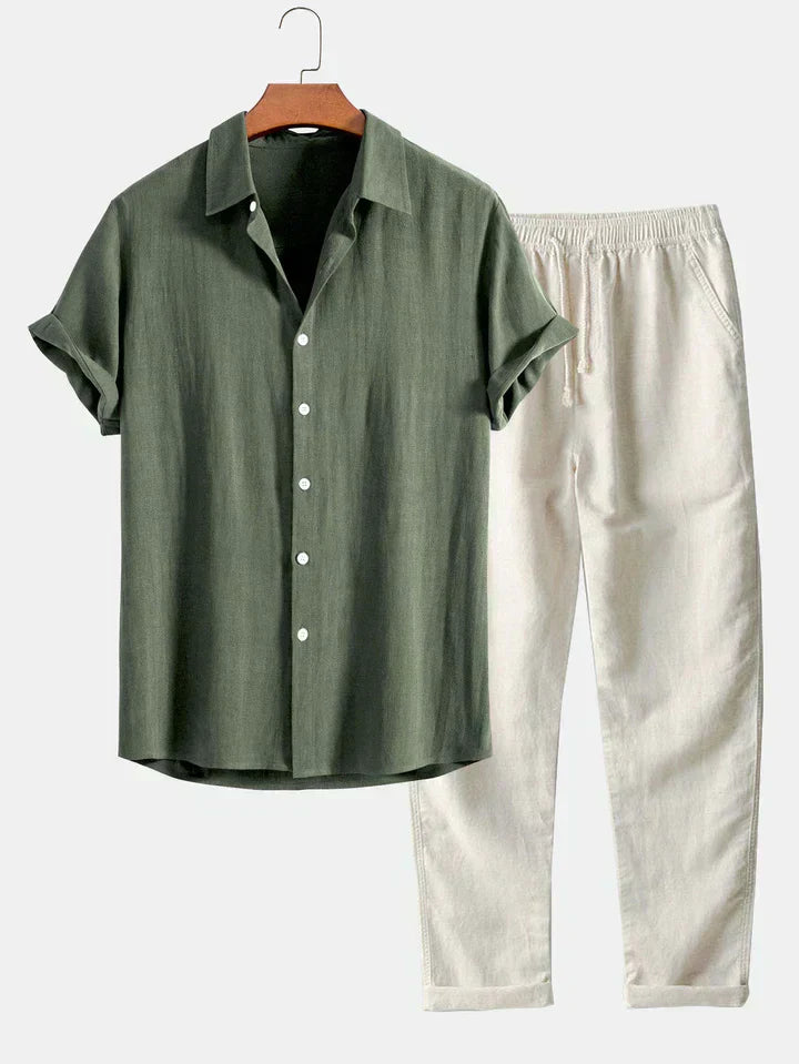 Booker – Linen Blend Shirt with Straight Trousers