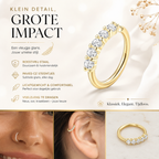 Hazel | Roestvrijstalen Neusring met Bladvormige Cubic Zirconia