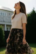 Leona | Sweater & Flowing Leopard Skirt Set
