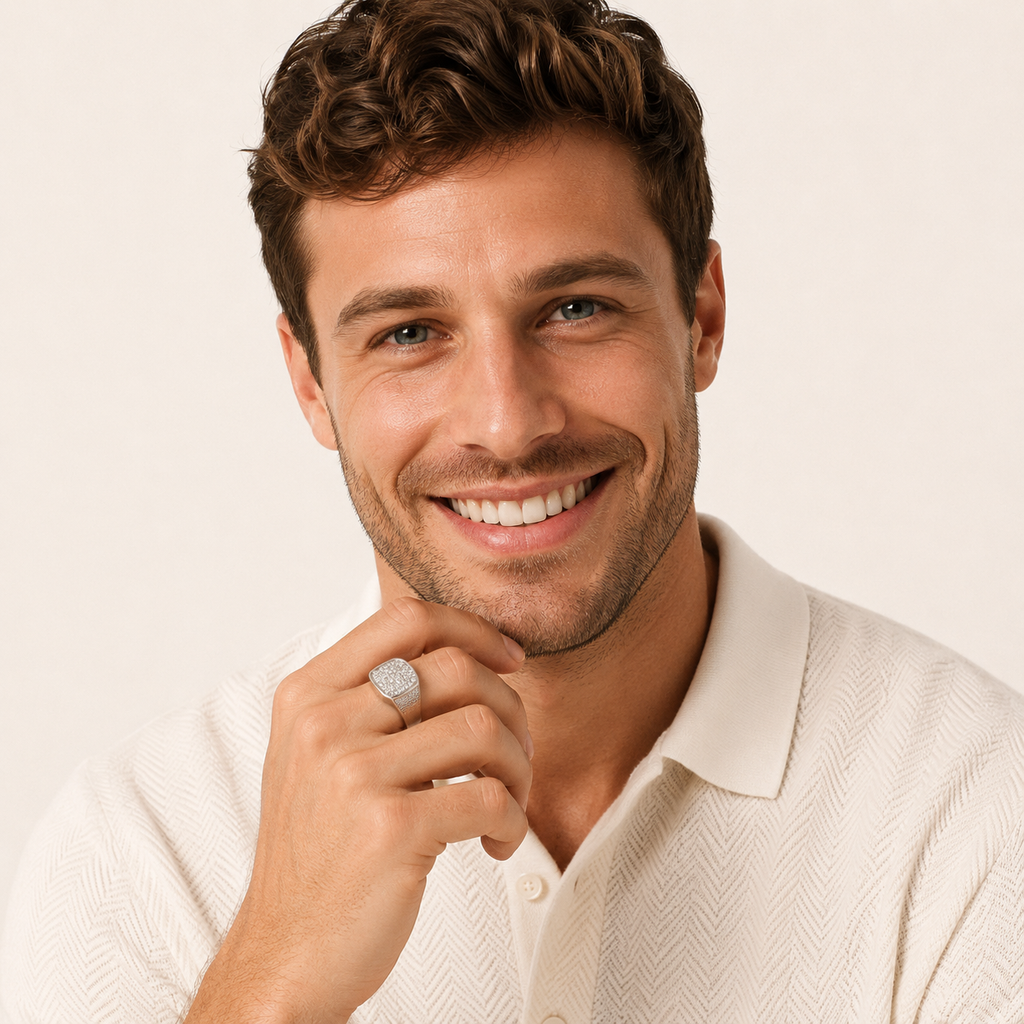 Zac | Ringen Banket Bling Vierkant 925 Sterling Zilver