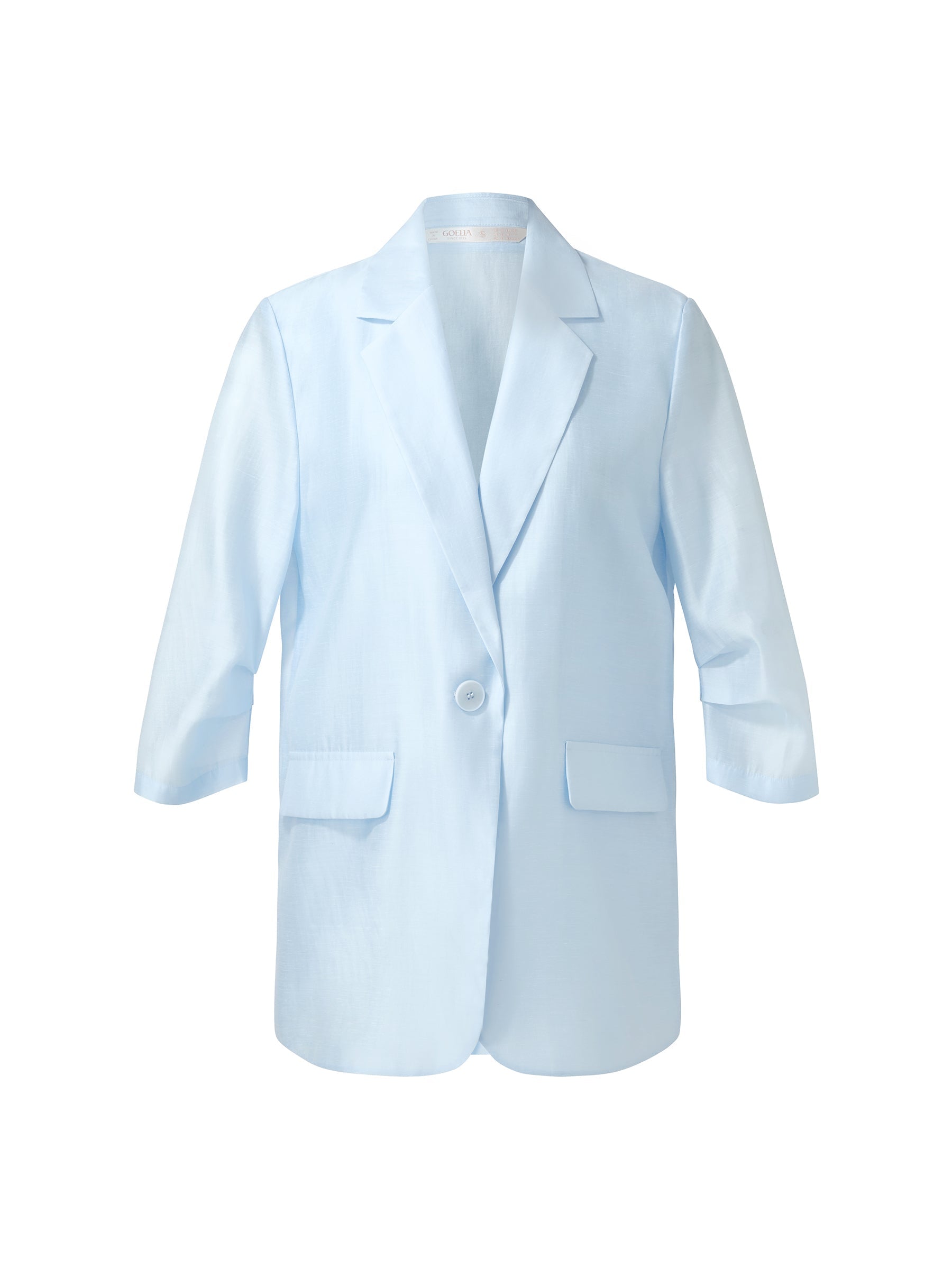 Ladies' Jacket Made from a Blend of Tencel and Linen with 3/4 Sleeves