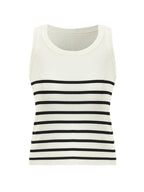 Striped Acetate and Cotton Tank Top