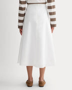 Midi Skirt in Ultrasoft Cotton | White