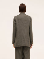 Women's Checked Jacket with Cut-Out Collar