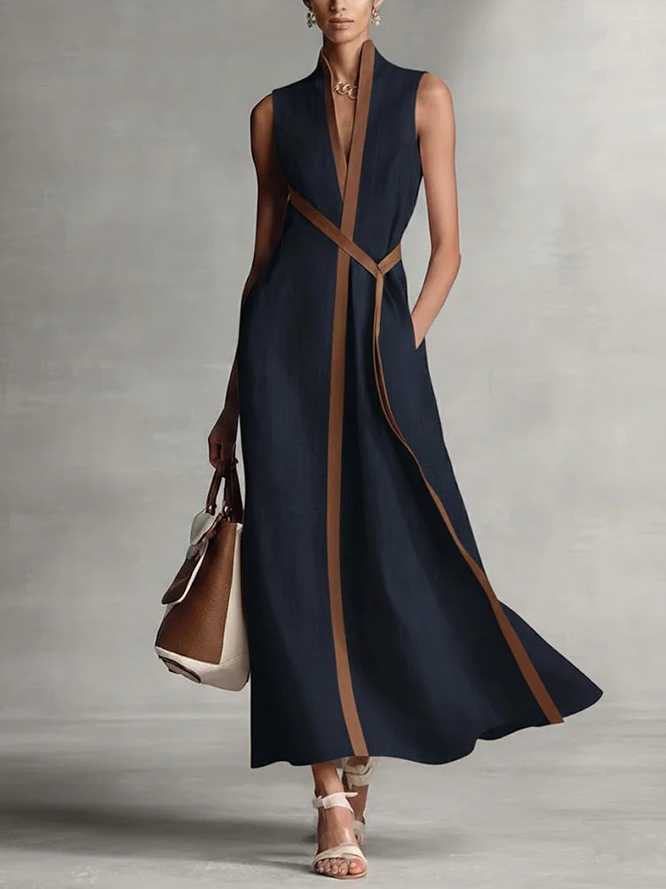 Mirena | Loose sleeveless cotton linen dress