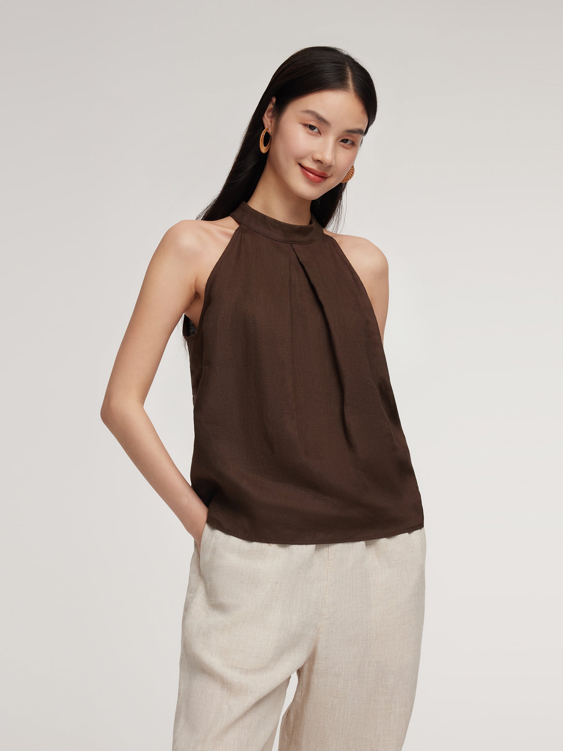 100% Linen Women's Halter Top