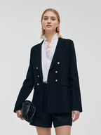 Ladies' Sweater Blazer with Stretchable Collar
