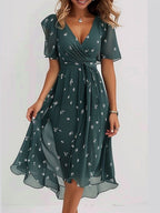 Retro Green Midi Dress