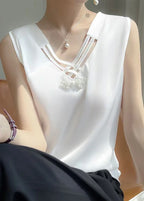 Calista | Silk V-neck sleeveless tank
