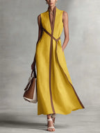 Mirena | Loose sleeveless cotton linen dress