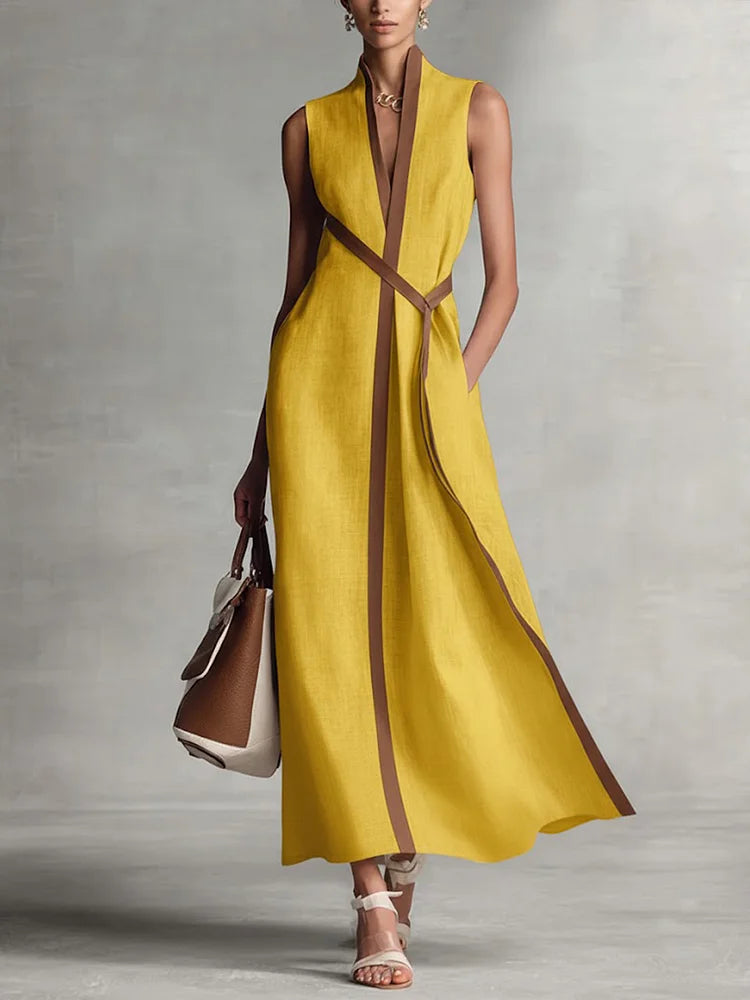Mirena | Loose sleeveless cotton linen dress
