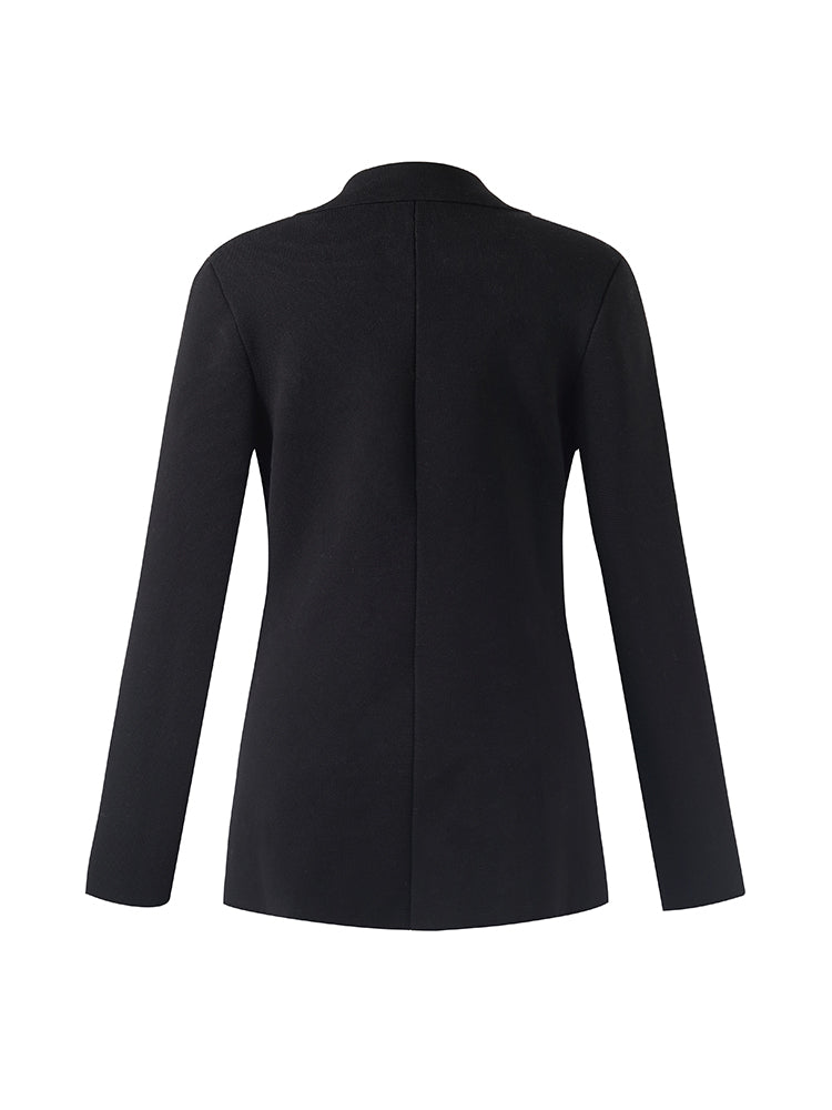 Ladies' Sweater Blazer with Stretchable Collar