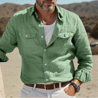 Isak | Cotton linen shirt with classic collar