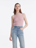 Women's Top with Ruffles Made from Tencel and Wool