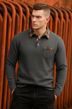 Henry | Structured Check Pattern & Long Sleeve Polo