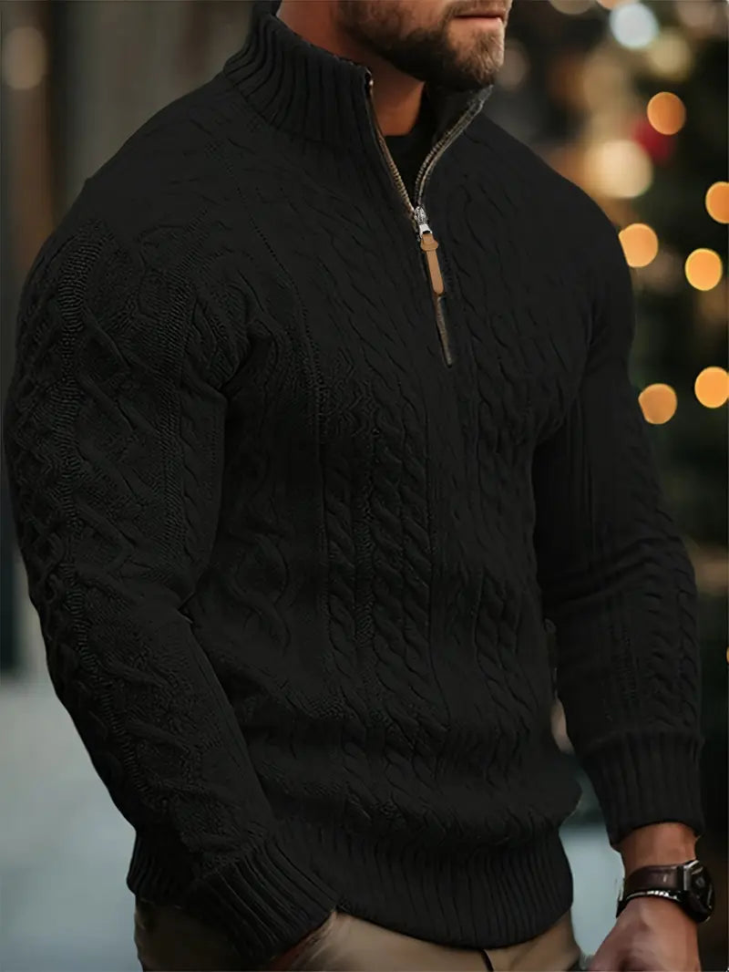 Rabada | Pullover with Half Zip and Stand-Up Collar
