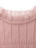 Women's Top with Ruffles Made from Tencel and Wool