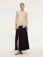 Women's Ruffled Top in Lyocell Blend