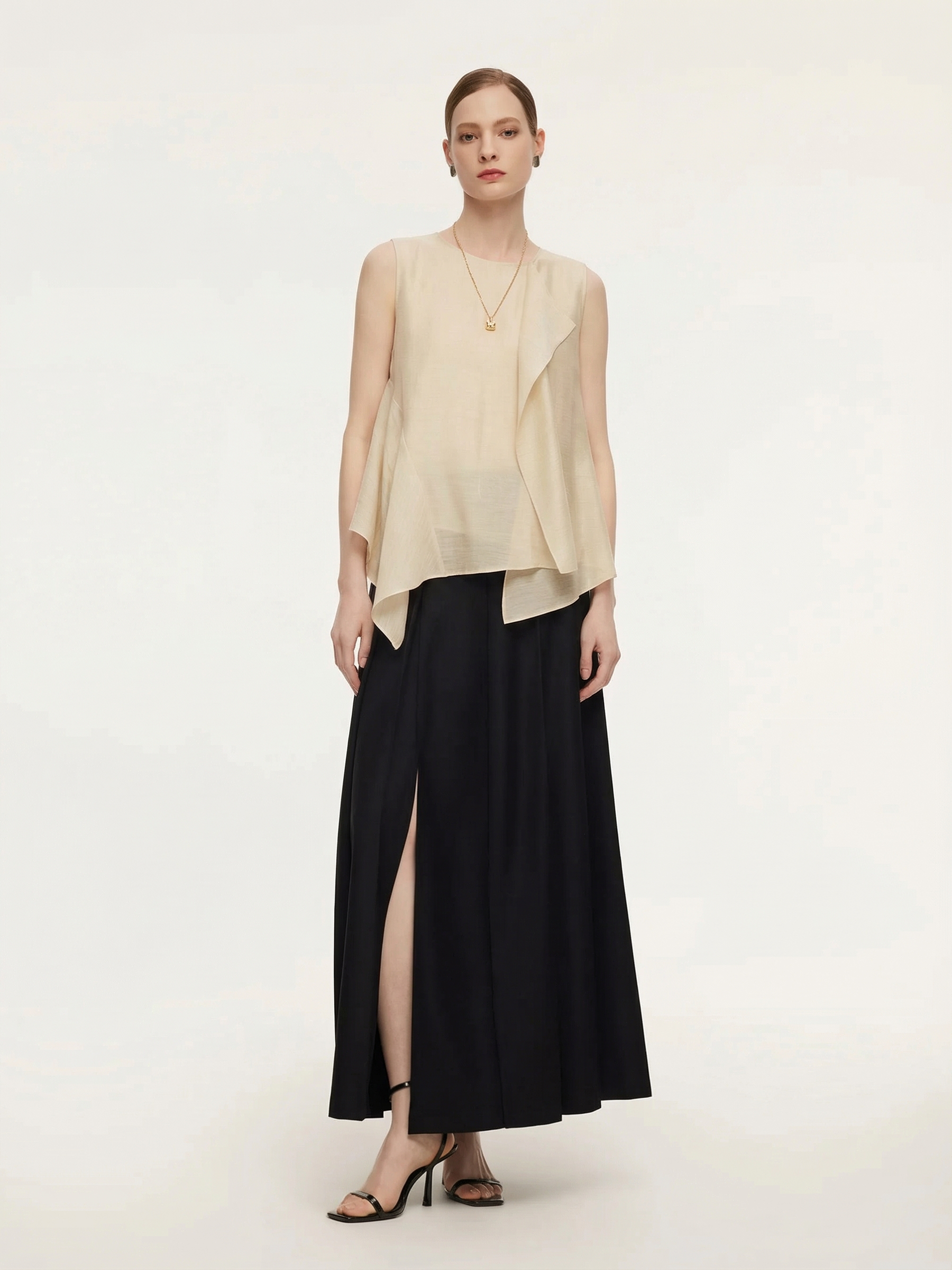 Women's Ruffled Top in Lyocell Blend