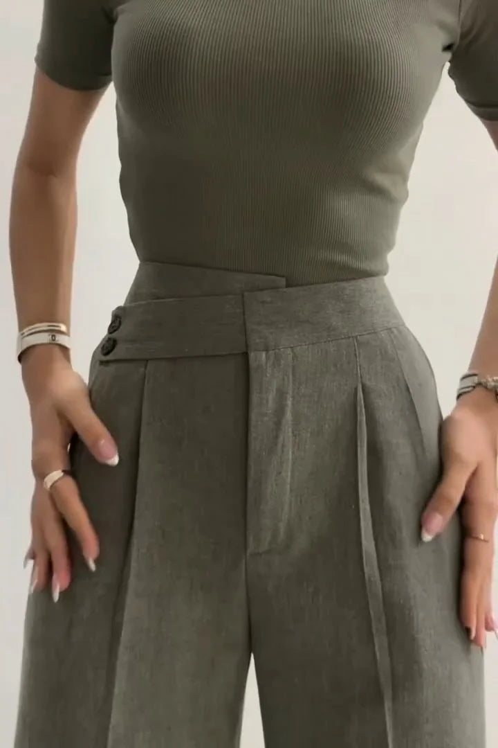 Sera | Wide-leg pants with irregular waist