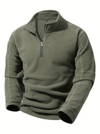 Men's Sweat Jacket – Half Zip, Stand Collar & Comfortable