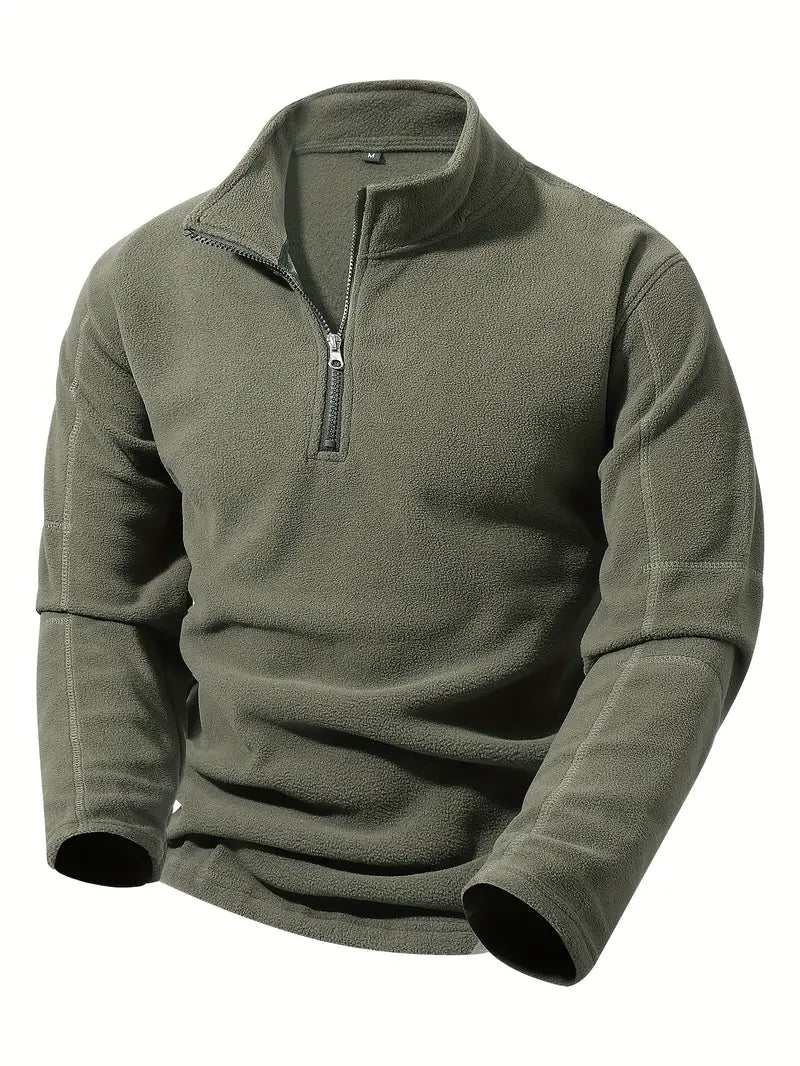 Men's Sweat Jacket – Half Zip, Stand Collar & Comfortable