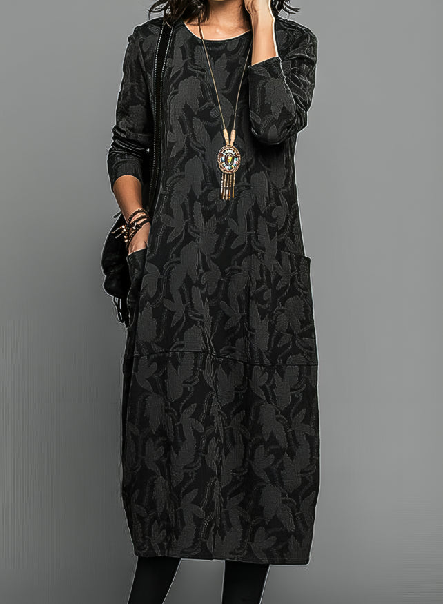 Corina Round Neck Casual Winter Dress