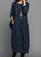 Corina Round Neck Casual Winter Dress