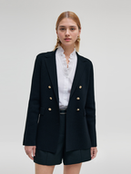 Ladies' Sweater Blazer with Stretchable Collar