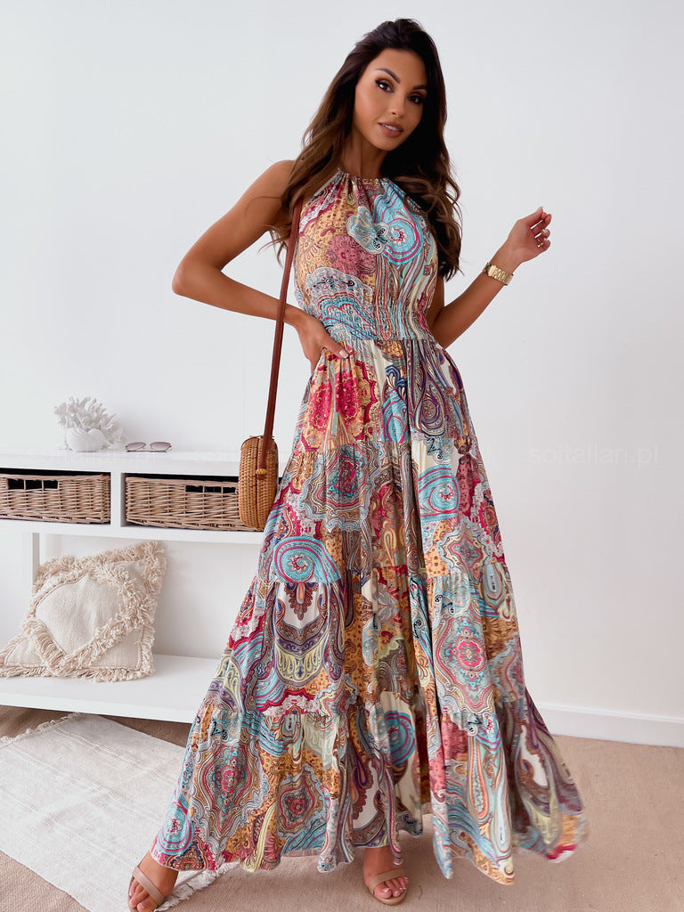 Backless Floral Dress