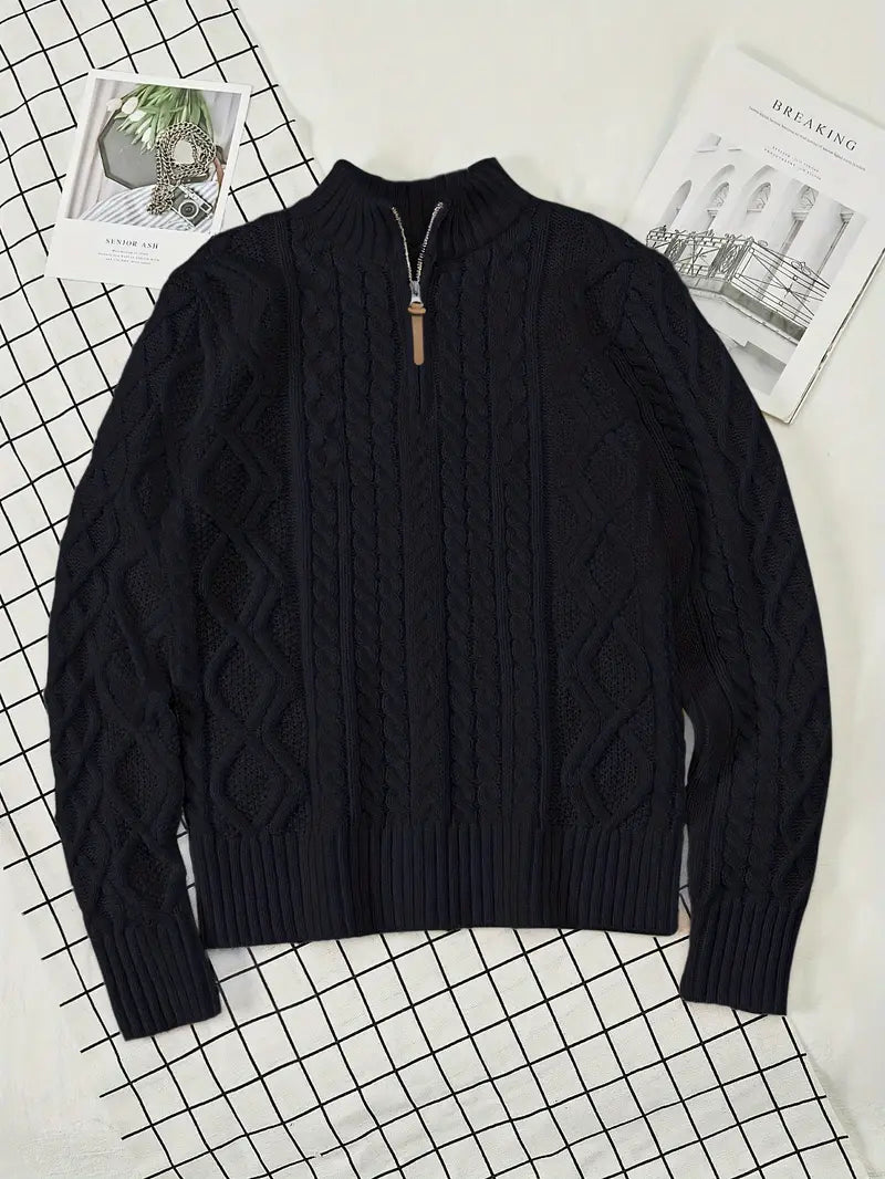 Rabada | Pullover with Half Zip and Stand-Up Collar
