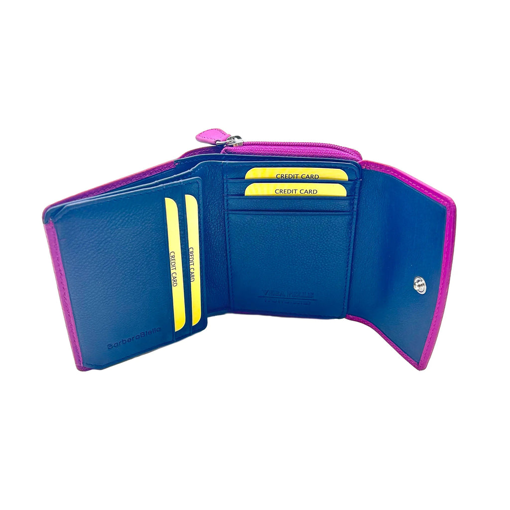 8846 Small Ladies' Purse Fuchsia/Blue