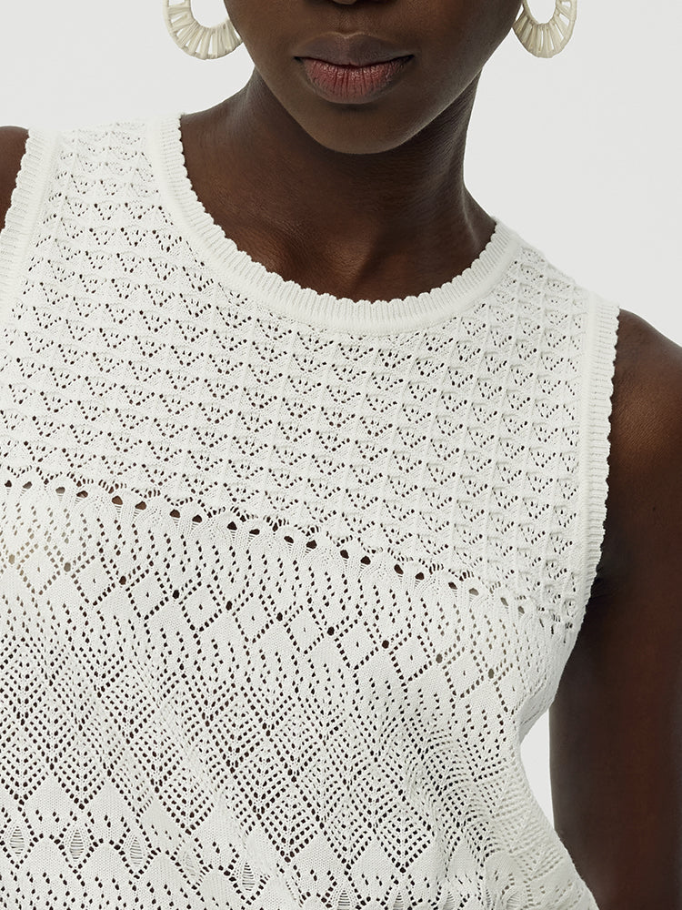 Cotton Top with Cut-Outs and Trousers - Two-Piece Set