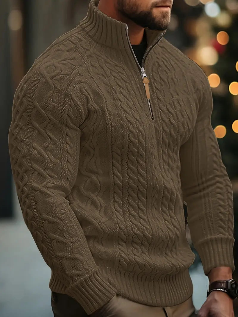 Rabada | Pullover with Half Zip and Stand-Up Collar