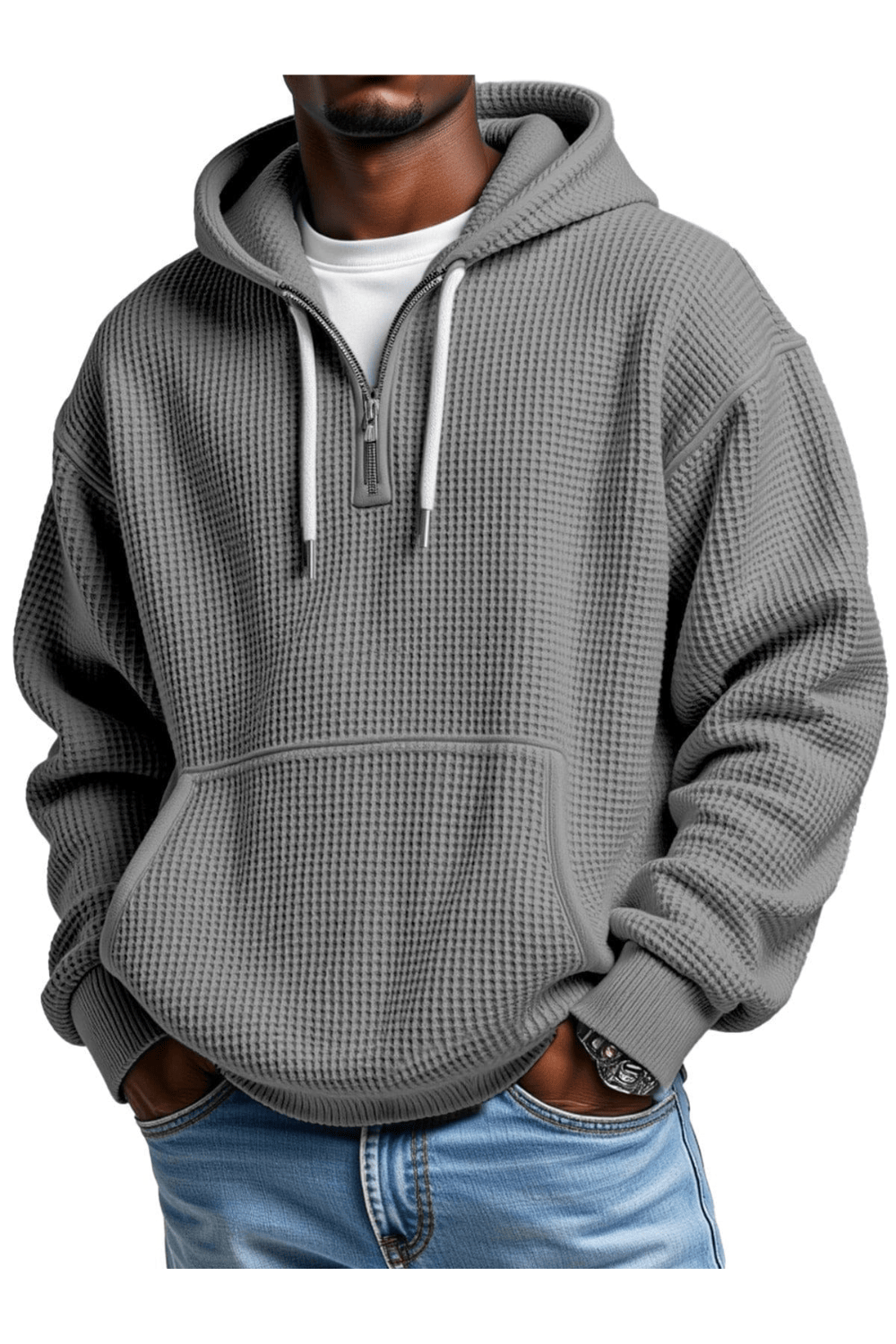 André | Waffle Quarter-Zip Hoodie