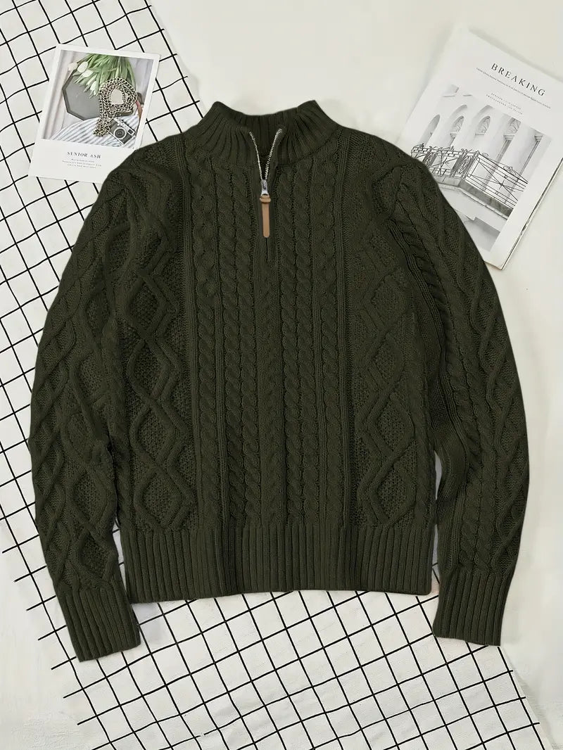 Rabada | Pullover with Half Zip and Stand-Up Collar