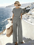 Laraisa | Striped jumpsuit with tie waist