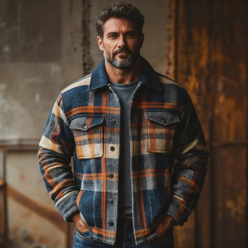 Leon | Retro Casual Checked Thick Shirt Jacket
