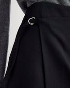 Mini Wrap Skirt in Tailored Twill | Black