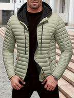 Dielmar - Quilted Hooded Jacket with Front Zip