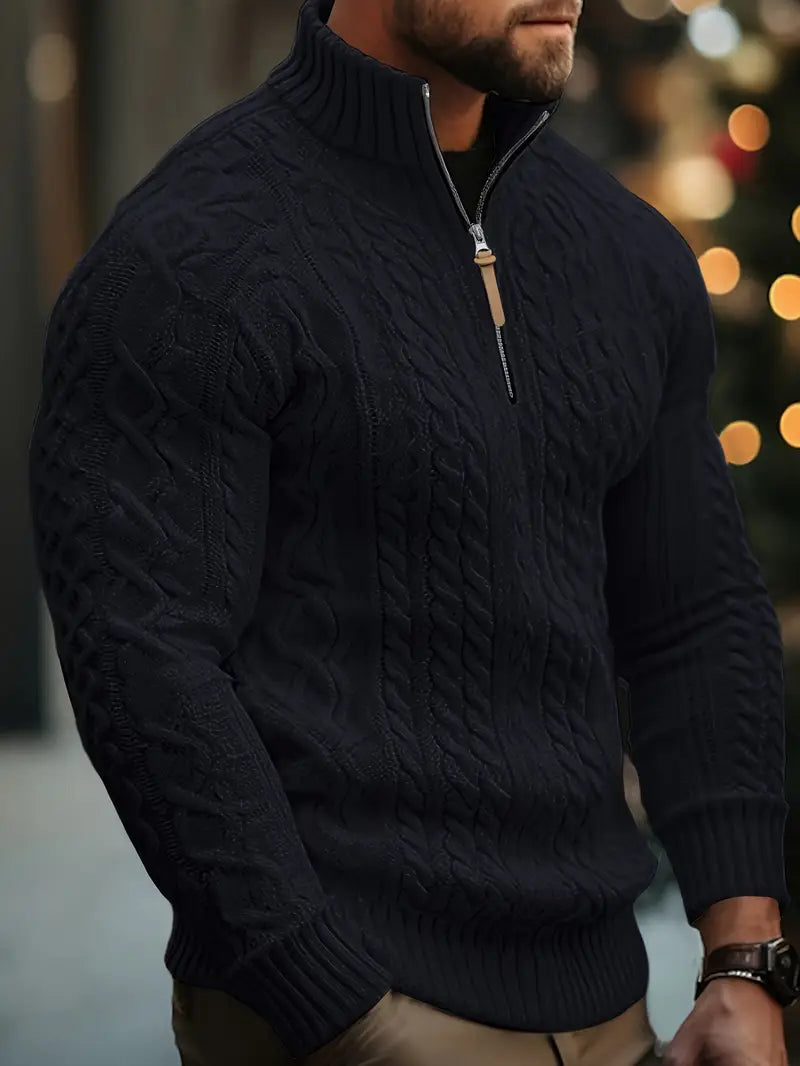 Rabada | Pullover with Half Zip and Stand-Up Collar