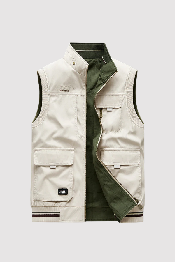 Crispin – Sleeveless Gilet with Multiple Pockets
